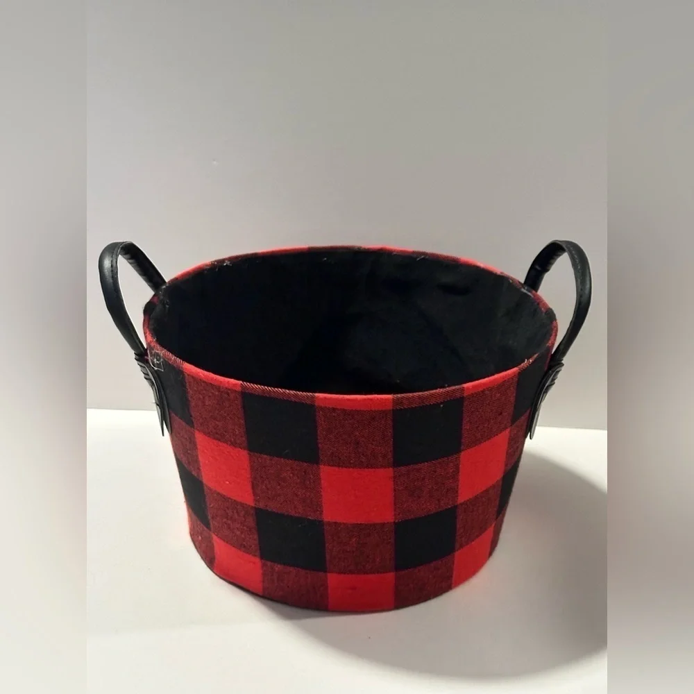 Buffalo Plaid Storage Basket with Handles